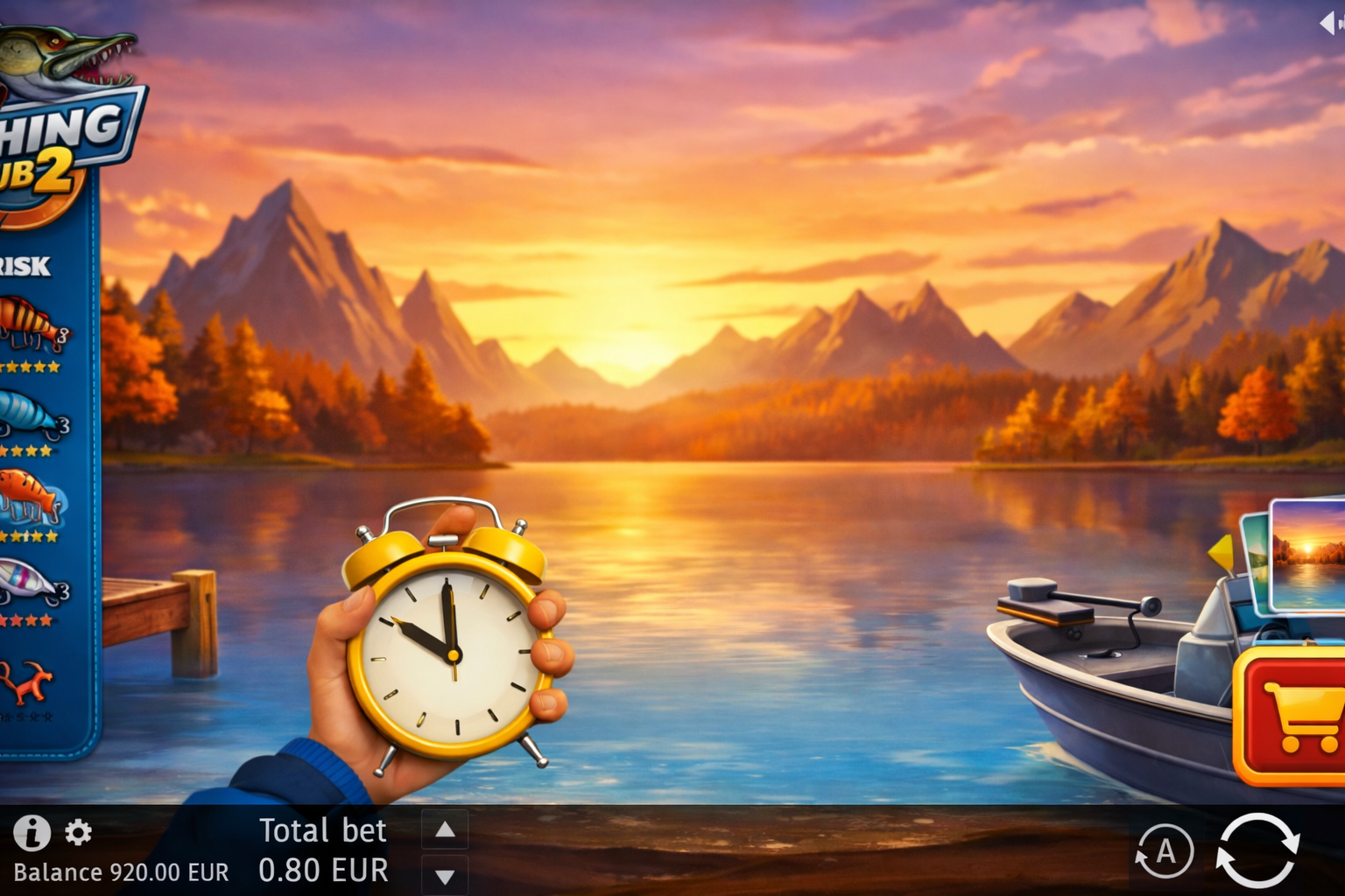 Fishing Club 2 running in mobile browser with touch controls